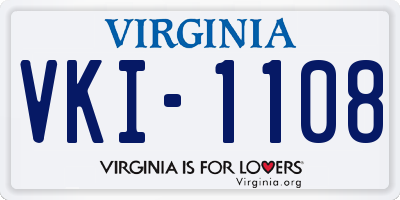 VA license plate VKI1108