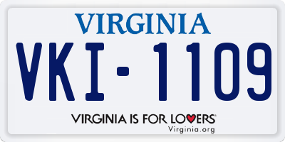 VA license plate VKI1109