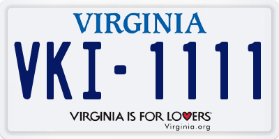 VA license plate VKI1111