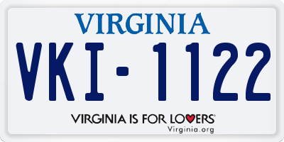VA license plate VKI1122