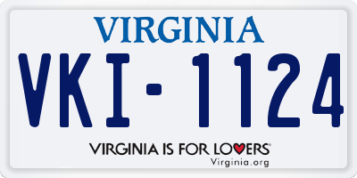 VA license plate VKI1124