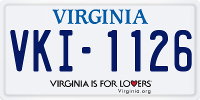VA license plate VKI1126