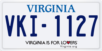 VA license plate VKI1127