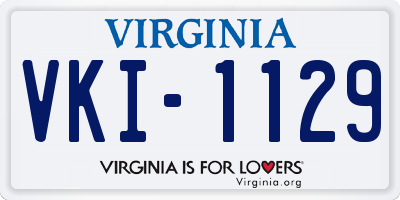 VA license plate VKI1129