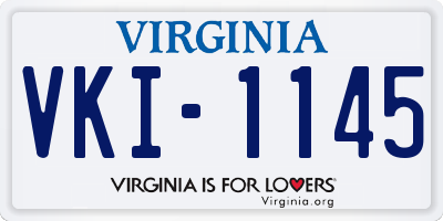 VA license plate VKI1145
