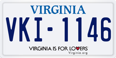 VA license plate VKI1146