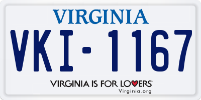 VA license plate VKI1167