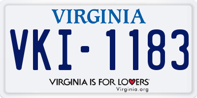VA license plate VKI1183