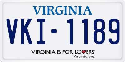 VA license plate VKI1189