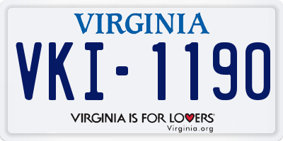 VA license plate VKI1190