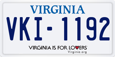 VA license plate VKI1192