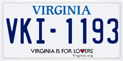 VA license plate VKI1193