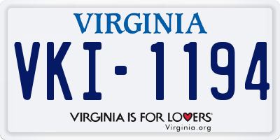 VA license plate VKI1194