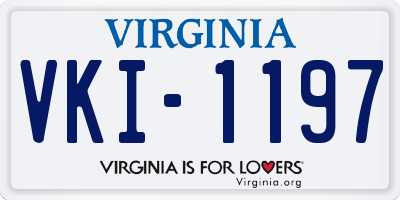 VA license plate VKI1197