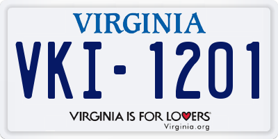 VA license plate VKI1201
