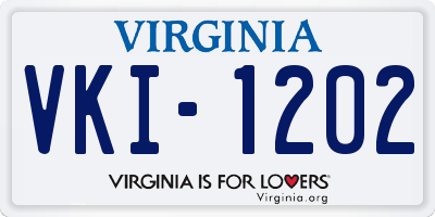 VA license plate VKI1202