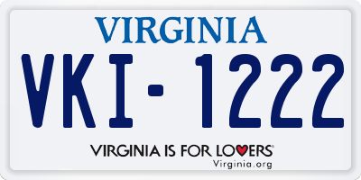 VA license plate VKI1222