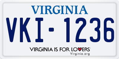 VA license plate VKI1236