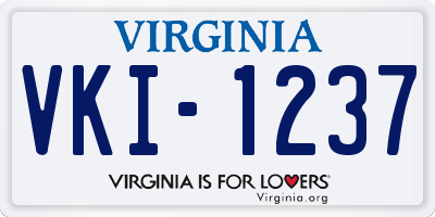 VA license plate VKI1237