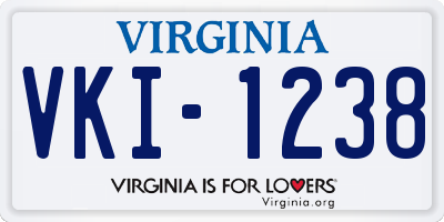 VA license plate VKI1238