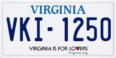 VA license plate VKI1250