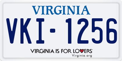 VA license plate VKI1256