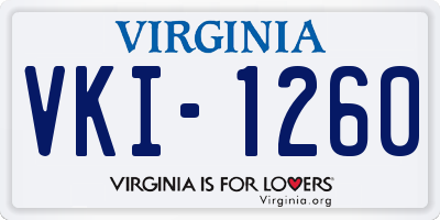 VA license plate VKI1260