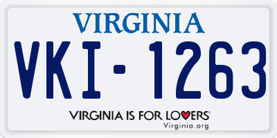 VA license plate VKI1263