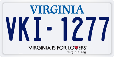 VA license plate VKI1277