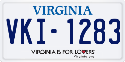 VA license plate VKI1283