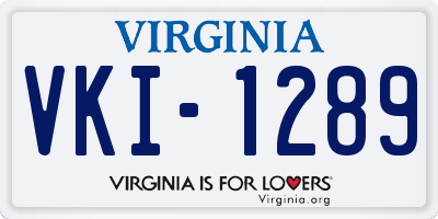 VA license plate VKI1289
