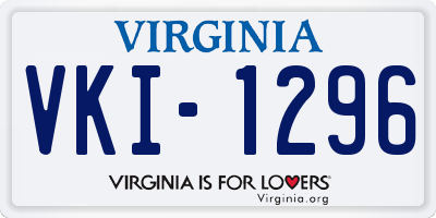 VA license plate VKI1296