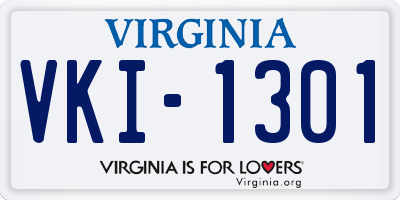 VA license plate VKI1301
