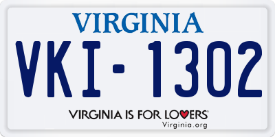 VA license plate VKI1302