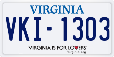 VA license plate VKI1303