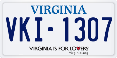 VA license plate VKI1307