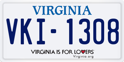 VA license plate VKI1308