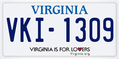 VA license plate VKI1309