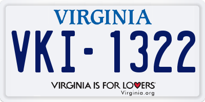 VA license plate VKI1322