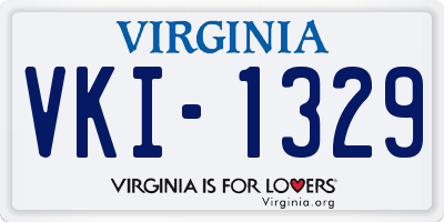 VA license plate VKI1329