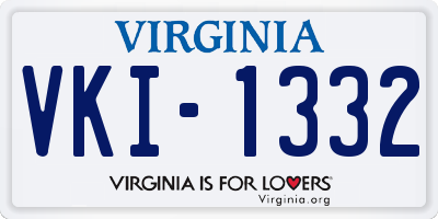 VA license plate VKI1332