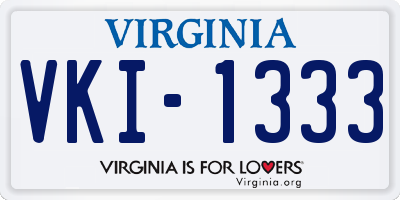 VA license plate VKI1333