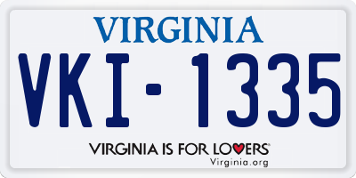 VA license plate VKI1335