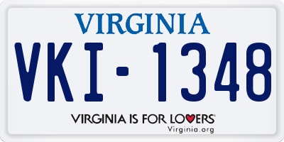 VA license plate VKI1348