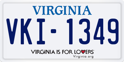 VA license plate VKI1349