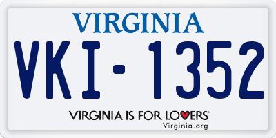 VA license plate VKI1352