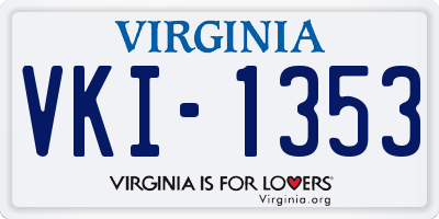 VA license plate VKI1353