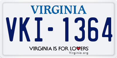 VA license plate VKI1364