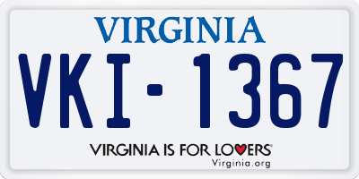 VA license plate VKI1367