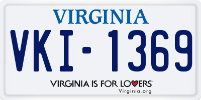 VA license plate VKI1369